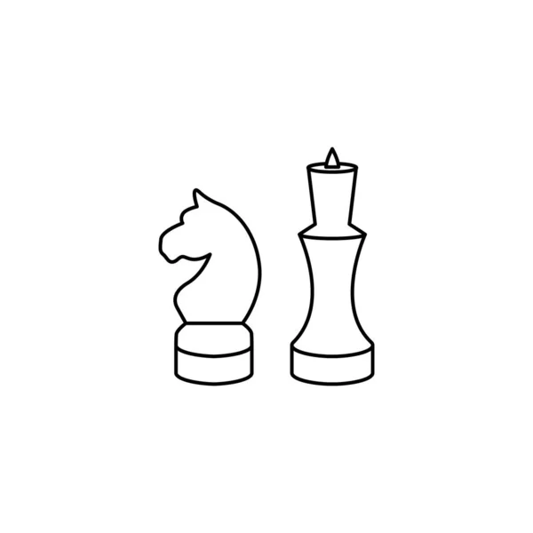 Ilustração em vetor linha arte rei do xadrez.