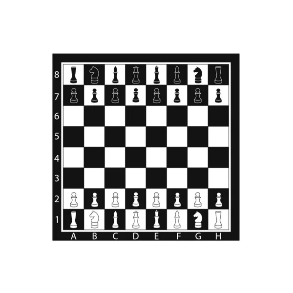 Échiquier avec figures noir et blanc, illustration vectorielle — Image vectorielle