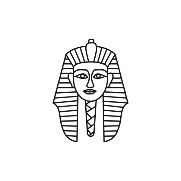 Pharaons égyptiens masque icône vecteur isolé sur fond blanc — Image vectorielle