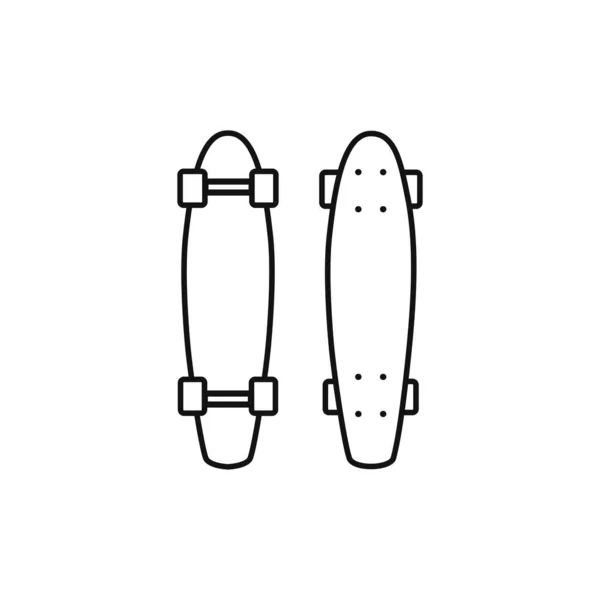 Skateboard Symbole Umreißen Vektor Set Für Webdesign Isoliert Auf Weißem — Stockvektor