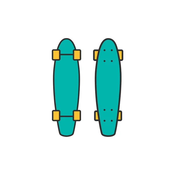 スケートボードのアイコンは 白い背景に隔離されたウェブデザインのためのベクトルセット — ストックベクタ