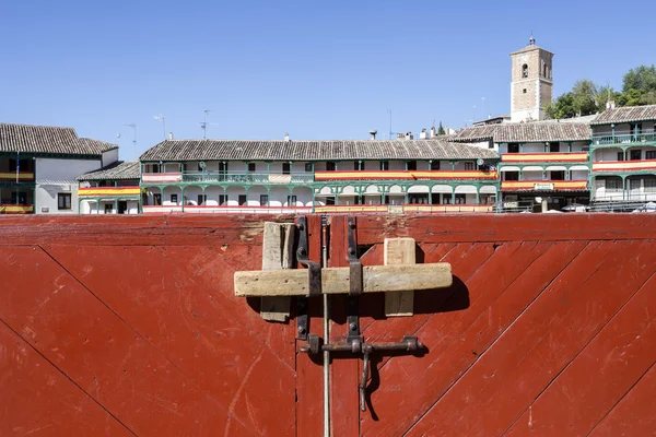 Chinchon Španělsko Října 2016 Detail Burladeros Tradiční Býčí Razítko Hlavním — Stock fotografie