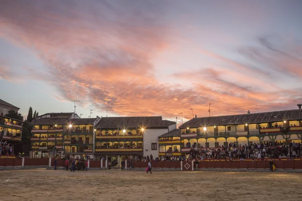 Chinchon belediye başkanı bir Arena İspanya adapte plaza Meydanı — Stok fotoğraf