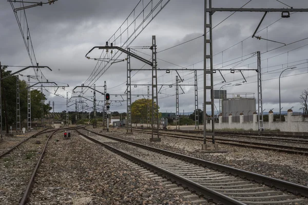 Binari ferroviari Espeluy, provincia di Jaen, Spagna — Foto Stock