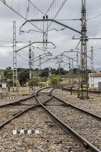 Espeluy railway platform and train tracks, Jaen province, Spain — Stock Photo, Image
