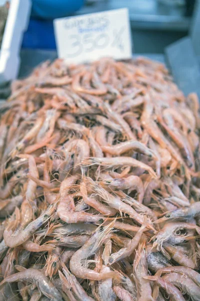 Bunch Fresh Shrimp Local Fish Market Cadiz Spain — Stock Photo, Image