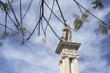 1812 Anayasası anıt, dekoratif detay taş, Cadiz, Endülüs, İspanya