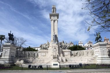 1812 Anayasası anıt, panoramik, Cadiz, Endülüs, İspanya