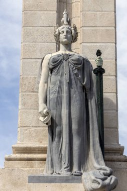 1812 Anayasası anıt, dekoratif detay taş, Cadiz, Endülüs, İspanya