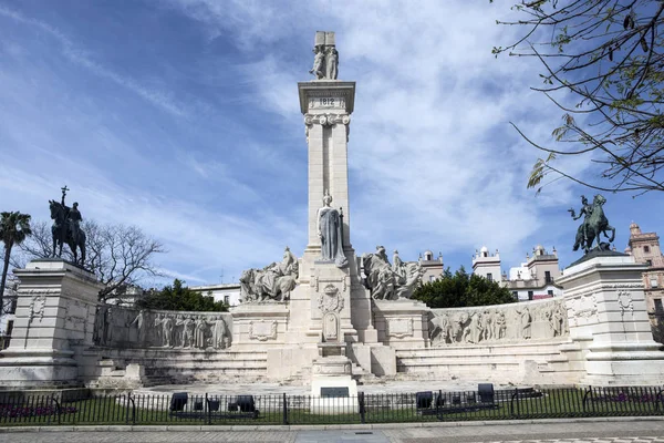 Monument till konstitutionen 1812, panoramautsikt, Cádiz, Andalusien, Spanien — Stockfoto