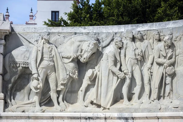 Monument to the Constitution of 1812, Decorative detail made in stone and bronze, Cadiz, Andalusia, Spain — Stock Photo, Image
