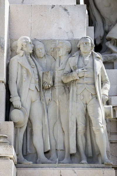 Monumento alla Costituzione del 1812, Dettaglio decorativo in pietra, Cadice, Andalusia, Spagna — Foto Stock