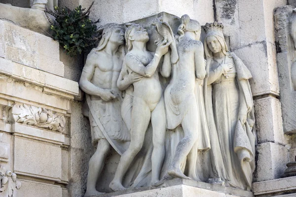 Monument à la Constitution de 1812, détail décoratif en pierre, Cadix, Andalousie, Espagne — Photo