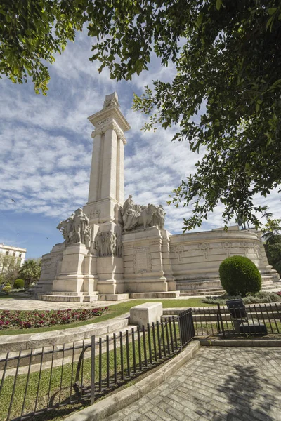 Monument till konstitutionen 1812, panoramautsikt, Cádiz, Andalusien, Spanien — Stockfoto