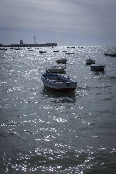 Caleta Beach Fishing Boats Cadiz Spain — Stock Photo, Image