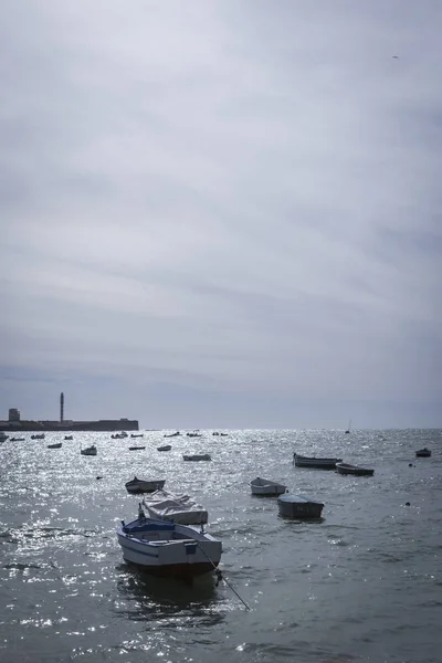 Caleta Beach Fishing Boats Cadiz Spain — Stock Photo, Image