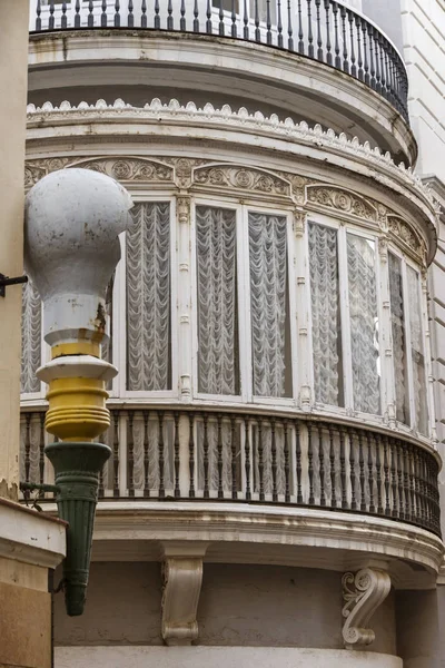 Cadice Spagna Marzo Dettaglio Balconi Grandi Finestre Sul Periodo Dell — Foto Stock
