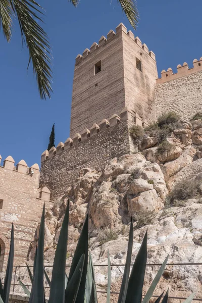 Fortaleza Morisca Medieval Alcazaba Almería Punta Oriental Bastión Los Salientes — Foto de Stock