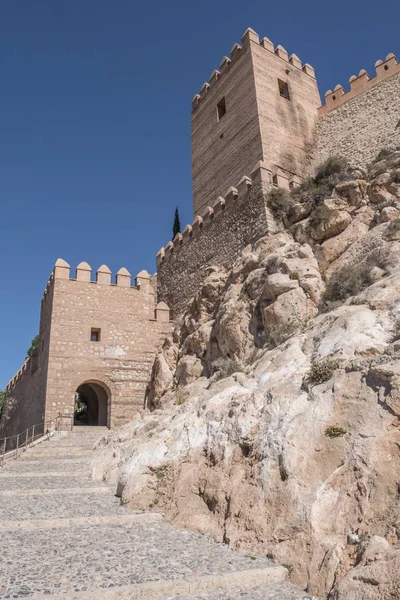 中世ムーア人の要塞アルカサバ アルメリア 東端は アンダルシア スペインの砦 — ストック写真