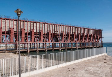 Yükleme platformu Almeria (İspanya) Alquife mayın toplumun ve demiryolu Limited Şirketi, eklektik tarzı, yer mineral Gustave Eiffel okul tarafından 1908, Almeria, Endülüs, İspanya yerleştirilen inşa edildi