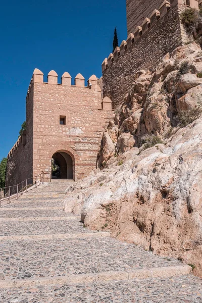 中世纪摩尔人的要塞阿卡扎在阿尔梅里亚，东端是外向，安达卢西亚，西班牙的堡垒 — 图库照片