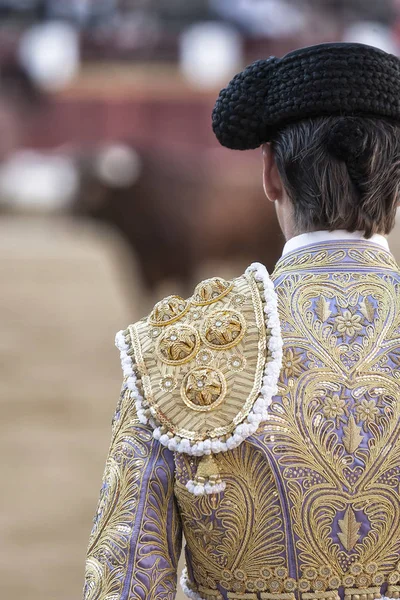 Detail van de "traje de luces" of stierenvechter jurk, Spanje — Stockfoto