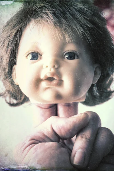 Old Doll Head Detail — Stock Photo, Image