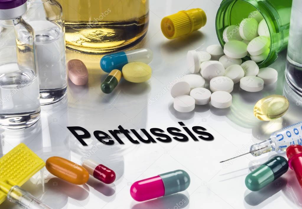 Pertussis, medicines as concept of ordinary treatment, conceptual image