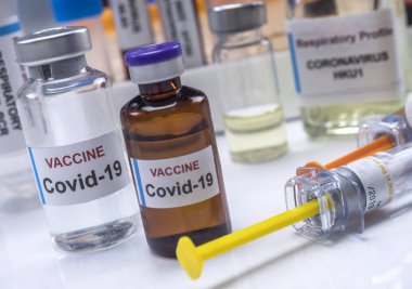 Covid-19 Coronavirus aşısı hastanede, kavramsal görüntü