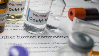 Covid-19 Coronavirus aşısı hastanede, kavramsal görüntü