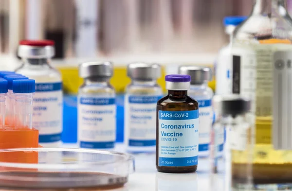 Coronavirus Covid Experimenteller Impfstoff Einem Labor Konzeptbild — Stockfoto