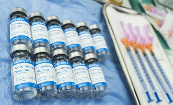 Vacuna Experimental Contra Coronavirus Covid Laboratorio Imagen Conceptual — Foto de Stock