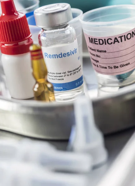 Φάρμακα Που Παρασκευάζονται Για Άτομα Που Επηρεάζονται Από Covid Remdesivir — Φωτογραφία Αρχείου