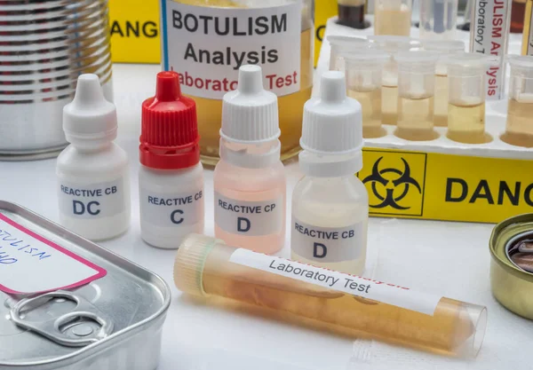 Samples Contaminated Clostridium Botulinum Toxin Causes Botulism Humans Laboratory Research — Stock Photo, Image