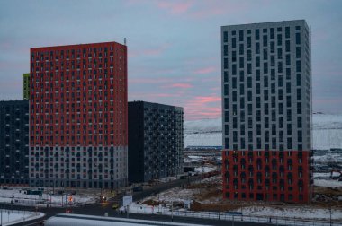 Salaryevo area at dawn on a winter morning