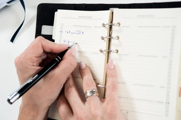 Escribir en el calendario — Foto de Stock