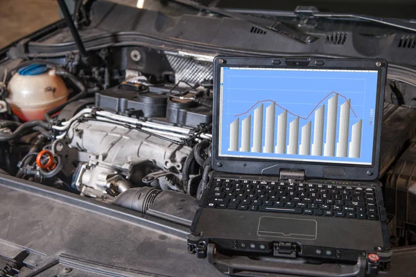 Car Diagnostic Computer Diagnostics Engine Car — Stock Photo, Image