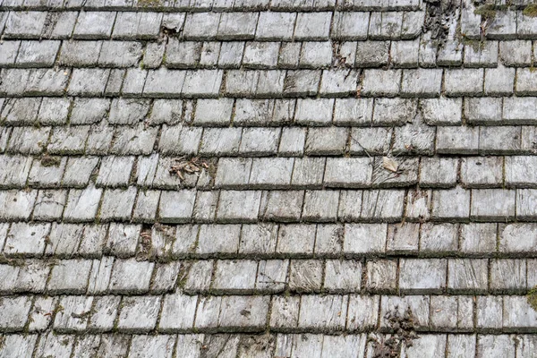 Damaged Wooden Roof Tiles Texture Old Shingles — Stock Photo, Image