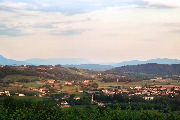 Gyönyörű Olasz Táj Panorámás Kilátás Rosazzo Udine — Stock Fotó