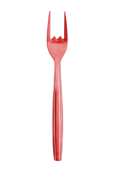 Red Evil Fork Typical Object Symbol Food Evokes Horns Devil — Stock Photo, Image