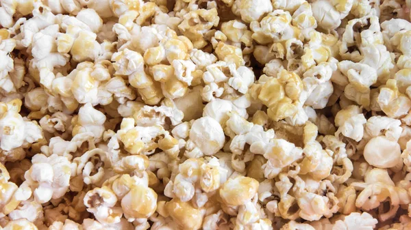 detail of caramel popcorn, texture of sweet food