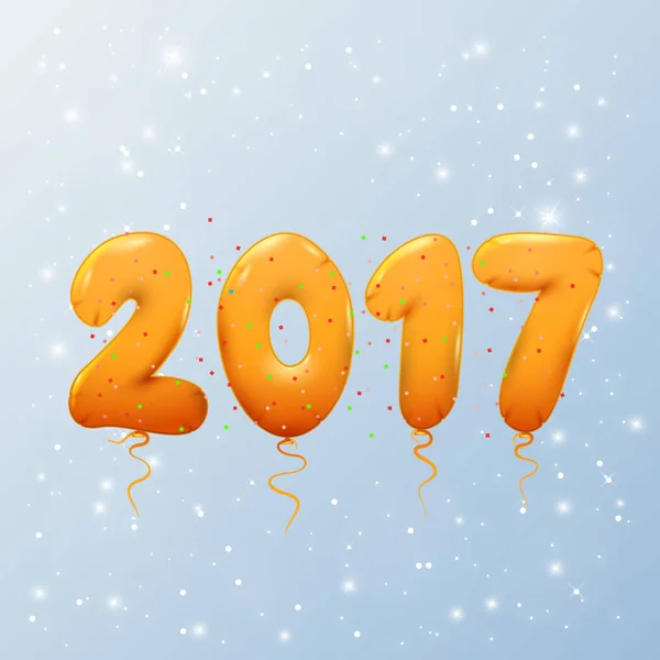 Feliz año nuevo 2017 tarjeta de felicitación — Vector de stock