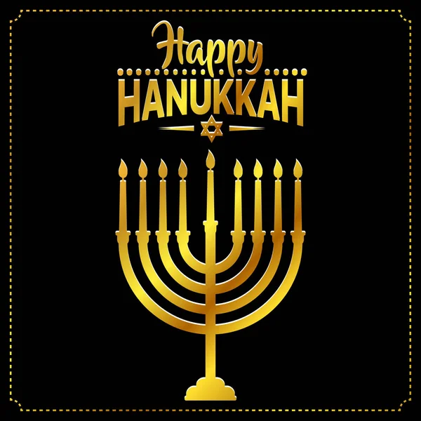 Capa de fundo feliz Hanukkah, texto celebração do cartão . — Vetor de Stock