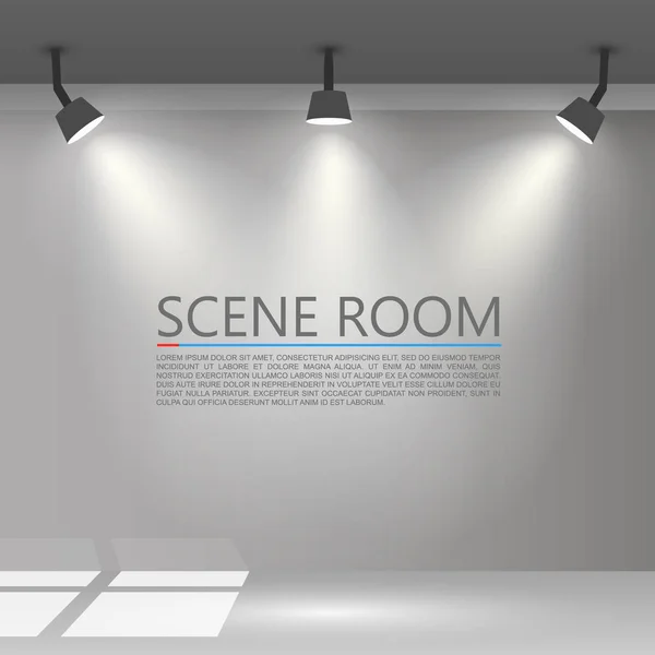 Δωμάτιο με μια πηγή φωτός. Εικονογράφηση διάνυσμα — Διανυσματικό Αρχείο