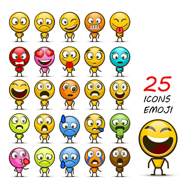 Set of Emoji. Vector illustration — Stock Vector