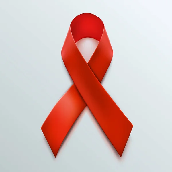 Hiv consapevolezza nastro rosso. Concetto di Giornata Mondiale dell'AIDS . — Vettoriale Stock