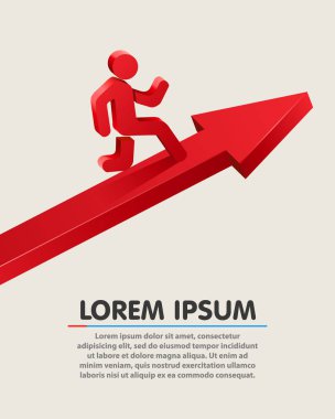 Lider ok grossing üzerinde çalışıyor. İş successconcept.
