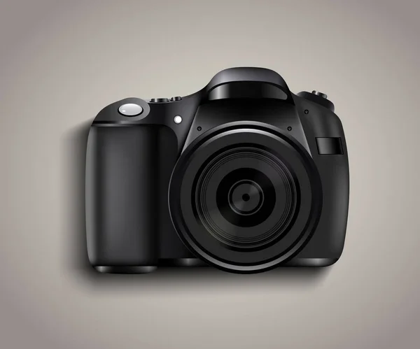 Realistic photo camera. Professional photo studio concept. — Stock Vector