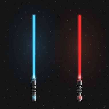 Set fütüristik ışık kılıç.