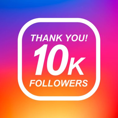 Teşekkür ederim 10k takipçileri etiket tasarım öğeleri. Vektör çizim arka plan
